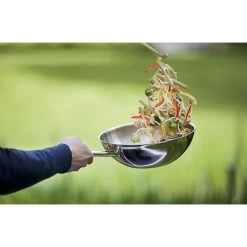 Demeyere Wok Fondo Piatto - 26 Cm, 18/10 Acciaio Inossidabile -Negozio Di Cucina 000022608