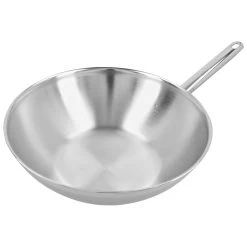 Demeyere Wok Fondo Piatto - 30 Cm, 18/10 Acciaio Inossidabile -Negozio Di Cucina 000024440