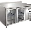 TAVOLO REFRIGERATO 1360 X 700 X 960 Mm Porte Vetro -Negozio Di Cucina 1425 1