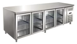 TAVOLO REFRIGERATO 2230 X 700 X 860 Mm Versione Con Porte Vetro