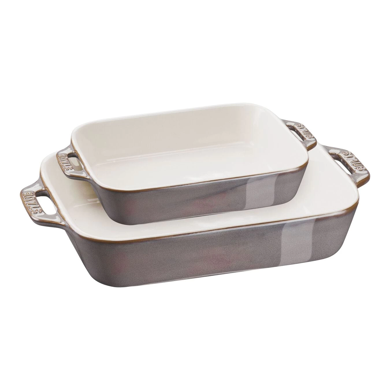 Staub Set Di Pirofile Rettangolare - 2-pz., Grigio Antico 3 Staub Set Di Pirofile Rettangolare - 2-pz., Grigio Antico