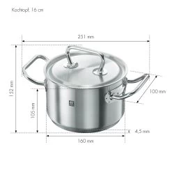 Zwilling Pentola - 16 Cm, 18/10 Acciaio Inossidabile -Negozio Di Cucina 40913 160 0 3