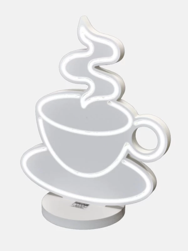 Tazzina Di Caffè Luminosa Monofacciale, Sagomata, Con LED A Vista. 6 Tazzina Di Caffè Luminosa Monofacciale, Sagomata, Con LED A Vista. - immagine 4