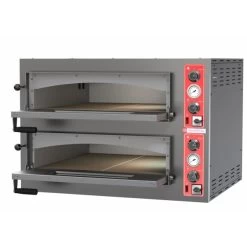 FORNO PIZZA ELETTRICO CONTROLLO MECCANICO 2 CAMERE 4+4 PIZZE ( DIAM 33CM )