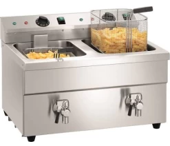 FRIGGITRICE DA BANCO AD INDUZIONE - 2 VASCHE - CAPACITÀ 8+8 LT - 3500+3500 W - MONOFASE