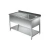 LAVELLO SU TUBOLARI CON RIPIANO DI FONDO 1 VASCA E GOCCIOLATOIO -Negozio Di Cucina lavatoio a giorno con ripiano inferiore profondita 60 cm 1 vasca gocciolatoio