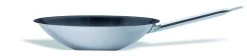 PADELLA ACCIAIO INOX ANTIADERENTE PER WOK FONDO PIANO Ø36CM